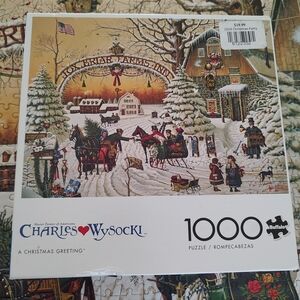 Charles Wysocki A Christmas Greeting Jigsaw Puzzle 1,000 Pieces Holiday Winter